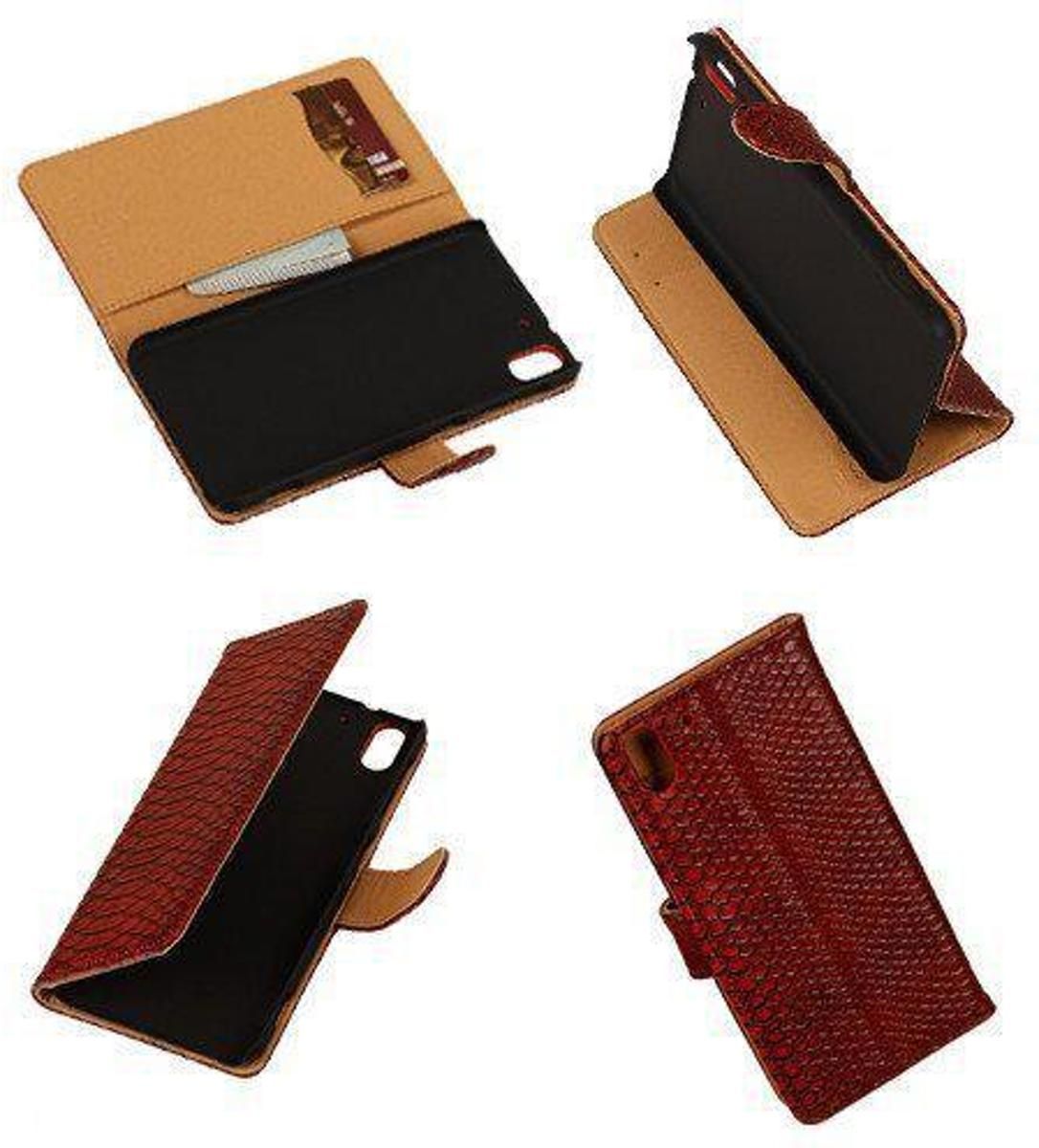 Best Cases Slang Rood HTC Desire Eye Bookcase Cover Hoesje TV Stand - 8718883046429