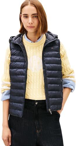 Tommy Hilfiger Gewatteerde bodywarmer met ritszakken en capuchon