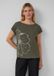 s.Oliver T-shirt à paillettes, col rond, manches courtes, vert olive, taille 38