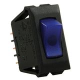 JR Products 13685 Blauw/Zwart SPST Verlichte Aan/Uit Schakelaar