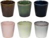 Studio Tavola Koffiekopjes Wind - Bruin/Groen/Roze/Blauw/Grijs - 6 Stuks 200 ml Aardewerk - Vaatwasser- en Magnetronbestendig