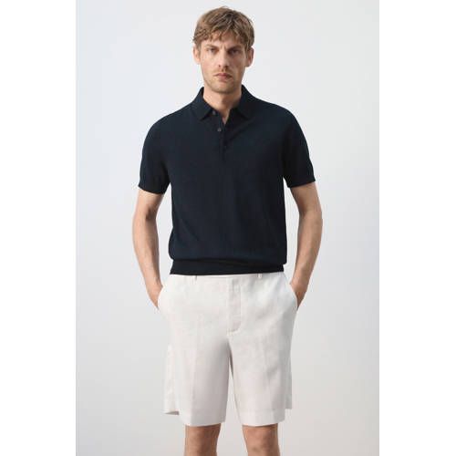 Mango Man regular fit polo - donkerblauw