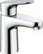 Merkloos Unyqoos® Éénhendel wastafelmengkraan, chroom, messing behuizing, uitloophoogte 85 mm, 60 cm DVGW-slangen, 3/8 inch aansluiting, waterbesparend