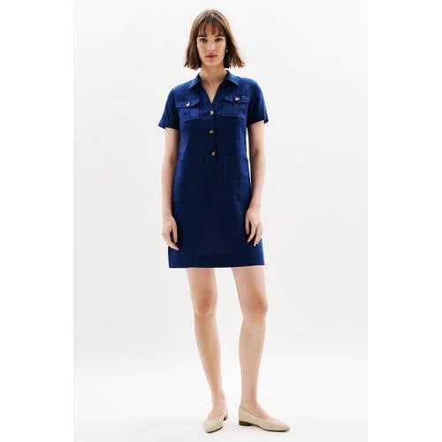 Caroll Linnen spijkerjurk dark blue denim