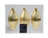 Decoris Olijf glas d6h13 cm licht goud 3st kerst