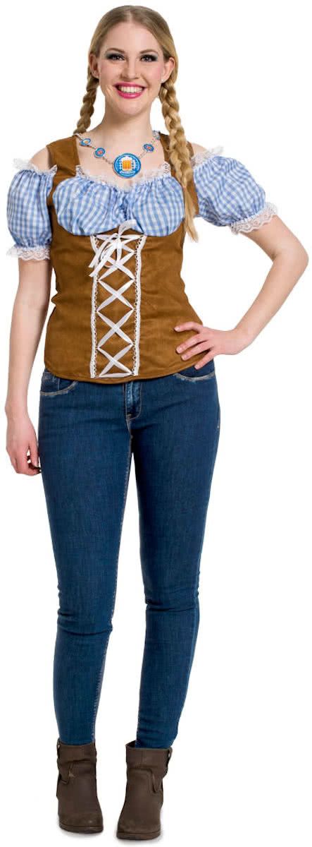 Folat Oktoberfest Top - Blauw - Maat S/M