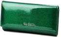 Pierre Cardin Luxe Portefeuille Femme Cuir Verni Haute Qualité Protection RFID 15 Compartiments Cartes Détails Argentés Boîte Cadeau Incluse Rouge
