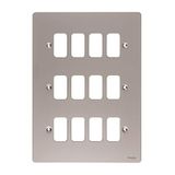 Schneider Electric GUG12GPN Ultimate Grid System platte plaat, 12 versnellingen, frame Pearl nikkel