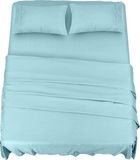 Utopia Bedding Polyester Microvezel Lakens Set (4-delig, Spa Blauw)