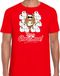 Bellatio Decorations Fout Kerstshirt Merry Christmas rood met hamsterende kat voor heren M