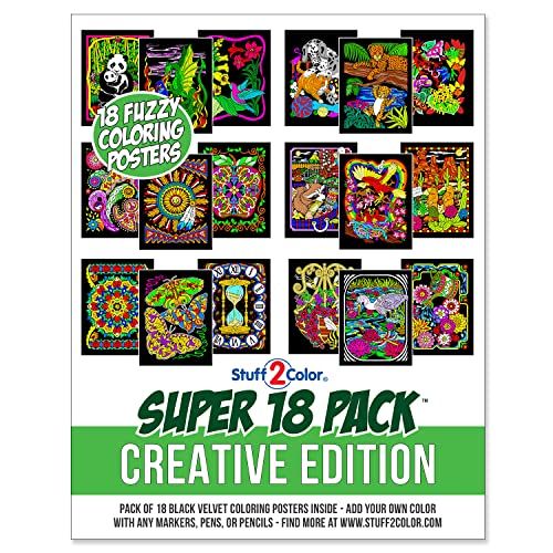 Superpack Stuff2Color Super set van 18 pluche fluwelen posters van 20,3 x 25,4 cm (Creative Edition)