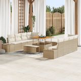 vidaXL Tuinbank Set Beige Poly Rattan
