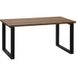 Table basse rectangulaire style industriel 100 x 60 x 50 cm avec plateau effet bois et piètement en métal robuste, meuble de salon moderne