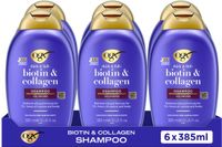 OGX Volumizing Shampoo Biotine & Collageen, Sulfaatvrij, 6x385 ml