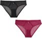Next - Dames - Set van 2 Brazilian slips met mesh en stippen - Rood