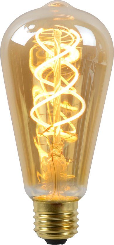 Lucide ST64 LED Filament Lamp - E27 - 4.9W - Dimmable - Amber