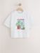 Next - Dames - Zomersweatshirt met korte mouwen, print en kralen - Wit
