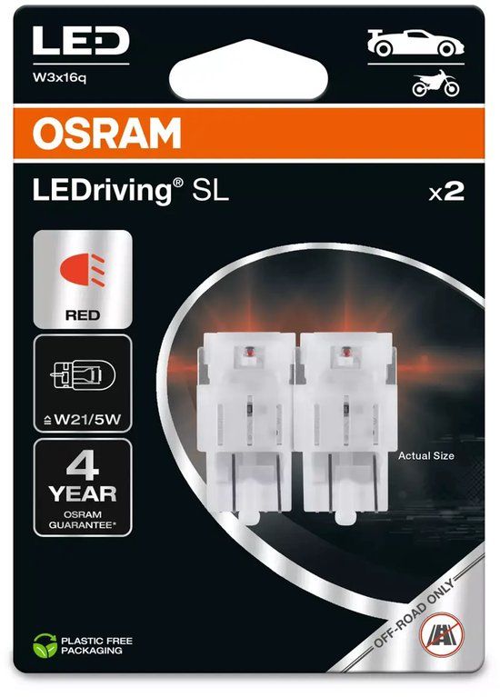Osram LEDriving SL - W21/5W Rood - LED Remlicht