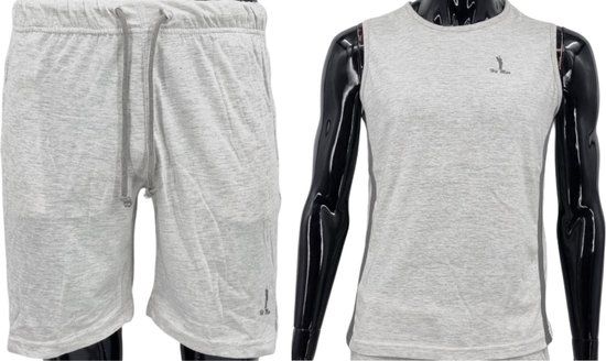 Hitman 2-Pack Heren Set - Korte Broek & Hemd - Katoen - Crème - Maat M