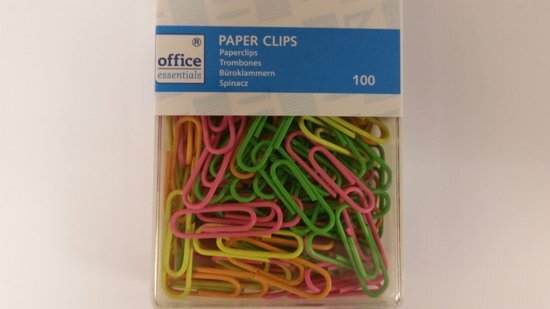 Office Essentials Paperclip - Gekleurd - 100 stuks