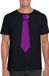 Bellatio Decorations Shoppartners Bv Zwart t-shirt met paarse stropdas heren XXL
