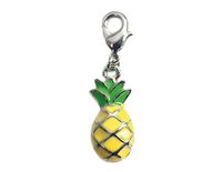 INNSPIRO NICE CHARMS metalen hanger ananas geel en groen met karabijnhaak 9 x 17 mm, 25 stuks, 13mm., Metaal, Geen edelsteen