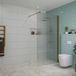 FortiFura Galeria douche - 110x200cm - verre glas - muurarm - PVD - geborsteld koper
