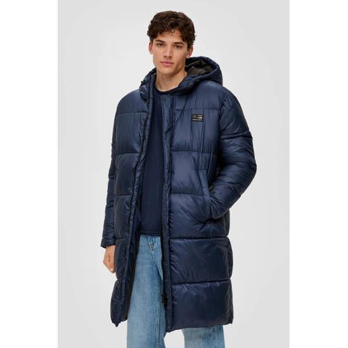 Q/S by s.Oliver gewatteerde jas met patches donkerblauw