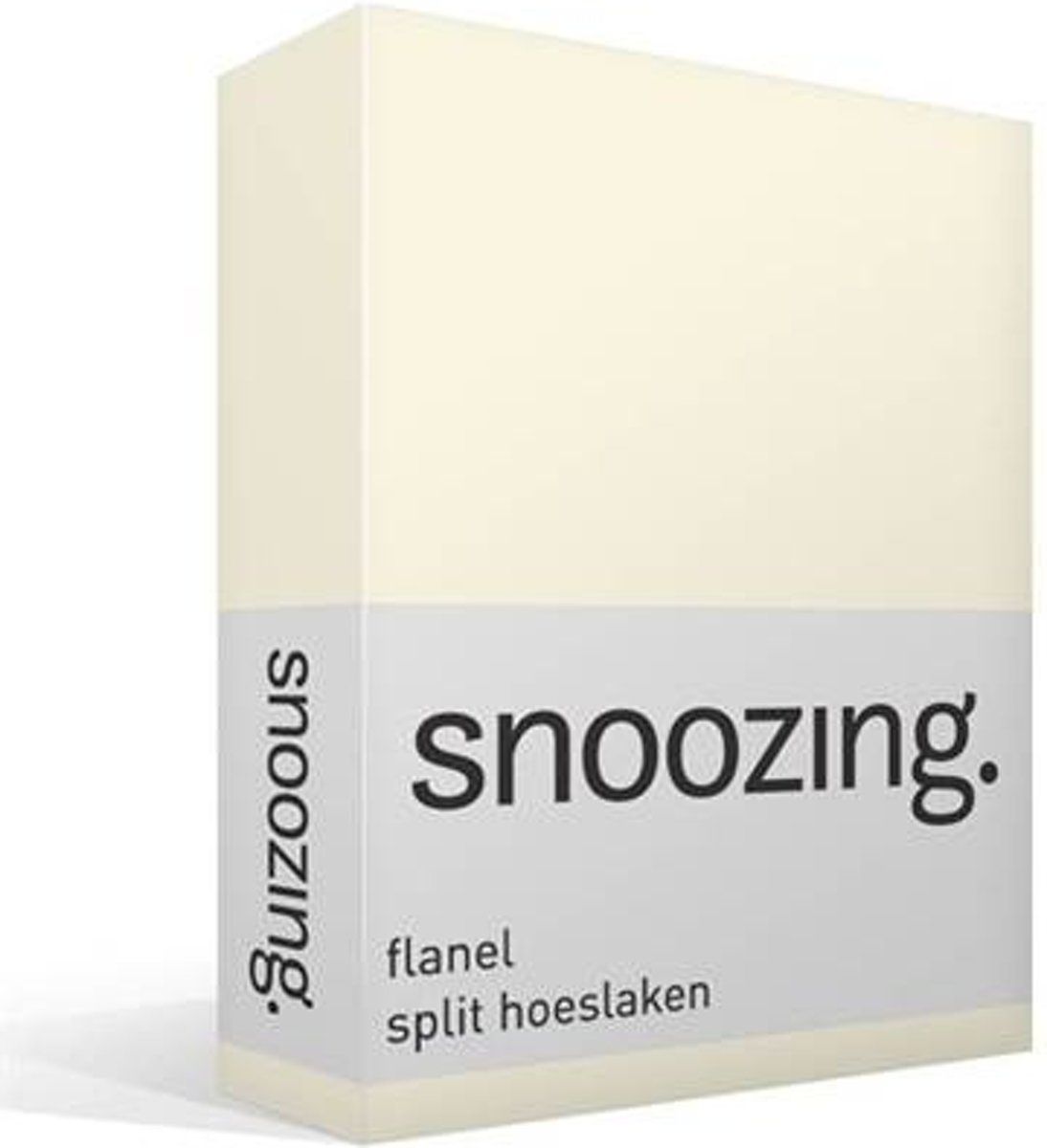 Snoozing flanel split hoeslaken Ivoor Lits-jumeaux 160x200 cm 10 ivoor matras