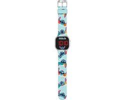 Accutime Disney LED Watch 5-DIS045 Stitch - Kinderhorloge Met LED Display Voor Datum en Tijd - Lichtblauw