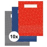 Merkloos / Sans marque Ruitjes schrift - 10x - A4 - 10 mm ruitjes - schoolschrift - rekenschrift - zachte kaft - 80 bladzijden