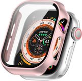 By Qubix Qubix Apple Watch Hard Case Waterproof - Rosé goud - Geschikt voor Apple Watch 46mm hoesje - screenprotector - Bescherming iWatch - Bescherm hoesje