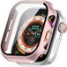 By Qubix Qubix Apple Watch Hard Case Waterproof - Rosé goud - Geschikt voor Apple Watch 46mm hoesje - screenprotector - Bescherming iWatch - Bescherm hoesje