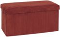 Atmosphera Hocker / Poef Ribcord - opvouwbaar - donkerrood - MDF/polyester - 76x38cm- opbergruimte - extra zitplaatsen - 2persoons