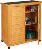 Merkloos Relaxdays Tuinkast Hout - Lichtbruin/Zwart - 97 x 86,5 x 47 cm