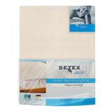 SETEX Basic Molton matrasbeschermer, 200 x 200 cm, hoekelastieken, 100% katoen, naturel