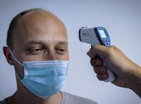 Bgs 6007, voorhoofd-vliegenthermometer, contactloos, infrarood, voor personen + objectmeting, 0-100 graden