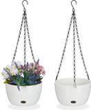 Merkloos Relaxdays hangpotten met opvangbakjes - set van 2 - wit