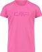 CMP Meisjes-T-shirt, 4 jaar, Polyester, Kort, Korte mouw, Ronde hals, Kauwgom