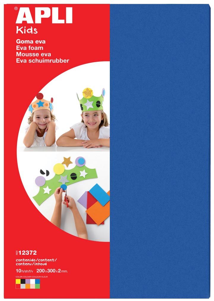 Apli Kids Aplischuimrubber A4 assortiment, pak van 10 vellen