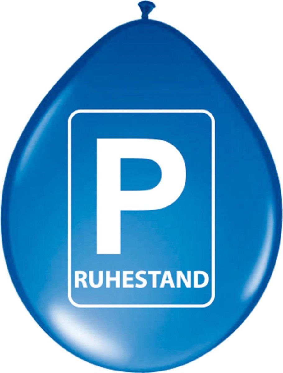 Folat Ballonnen Ruhestand 30 Cm Latex Blauw/wit 8 Stuks