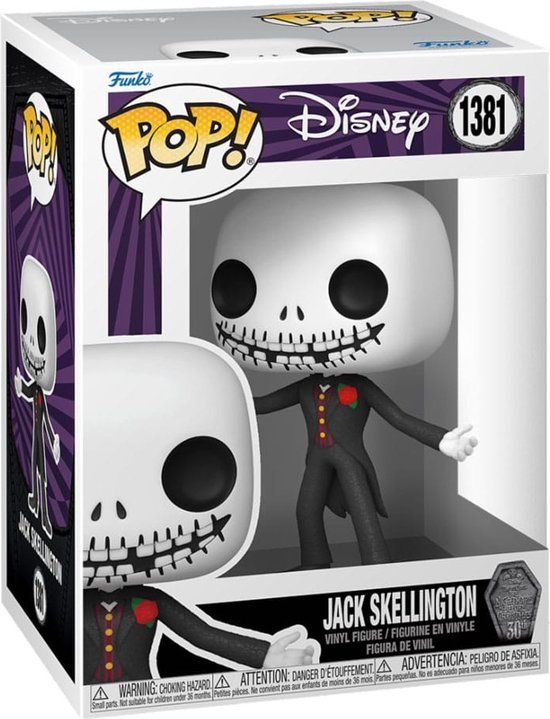 Funko Pop! Disney: The Nightmare Before Christmas - Jack With Black Suit (30th Anniversary) Funko Pop #1381