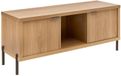 Alvo meuble TV rectangulaire 39,5 x 122,5 cm, 2 portes, beige