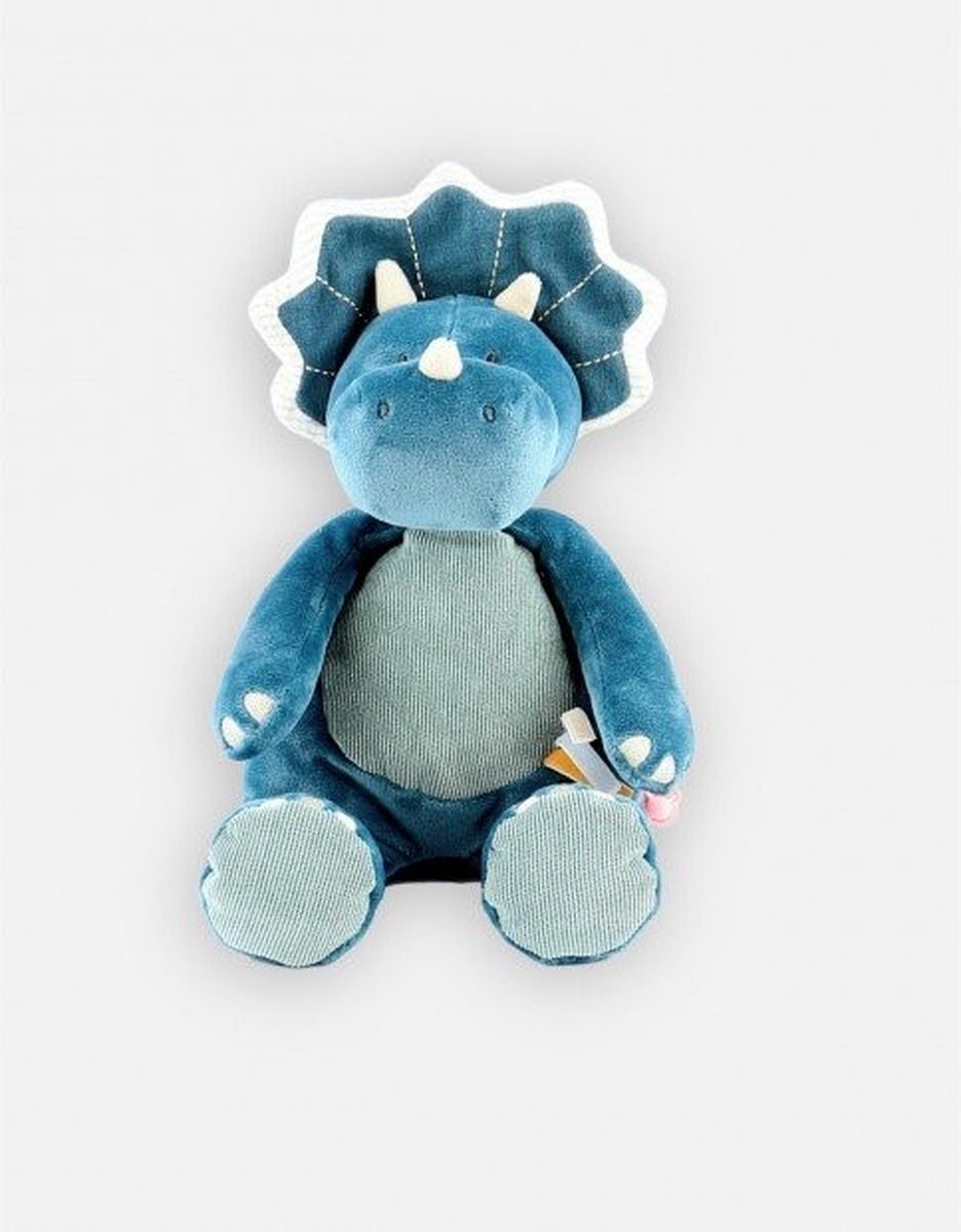 Noukie's Pluche dier neushoorn, ops - 25 cm, blauw