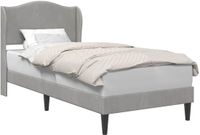 vidaXL Bedframe met hoofdeinde, lichtgrijs, 100 x 200 cm, fluweel
