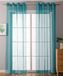 203322 Set van 2 transparante gordijnen met oogjes voor de woonkamer, loodband, 225 x 140 cm, turquoise