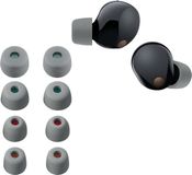 kwmobile 8x Reserve covers voor oordopjes geschikt voor Sony WF-1000XM5 / WF-1000XM4 - 4 maten - Siliconen dopjes voor in-ear headphones - Lichtgrijs