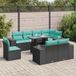 Prolenta Maison Exclusive - Ensemble de salon de jardin 9 pièces avec coussins, rotin synthétique noir