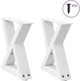 vidaXL Salontafelpoten - 2 stuks - 40x(30-31,3) cm - Staal - Wit