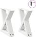vidaXL Salontafelpoten - 2 stuks - 40x(30-31,3) cm - Staal - Wit